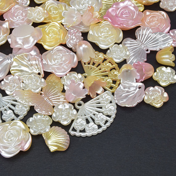 Намистини пластикові, Мікс рожево-жовтий (BUS-062014)