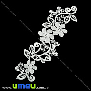 Мереживна вставка Квіти, 29х9 см, Біла (LEN-025006) Мереживна вставка Квіти, 29х9 см, Біла (LEN-025006)