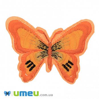 Термоаппликация Бабочка, 7,5х5,5 см, Оранжевая, 1 шт (APL-042286)