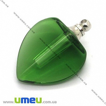 Скляний кристал Серце, Зелений, 22х18 мм (DIF-006788)