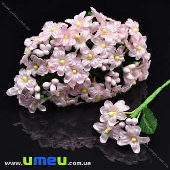 [Архів] Незабудки тканинні з тичинкою, 20 мм, Рожеві світлі (DIF-019819)