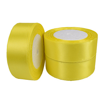 Атласна стрічка, 30 мм, Жовта (LEN-061089)