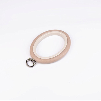 Пяльцы-рамка NURGE овальные пластиковые 10,5х8,5 см, Бежевые (MUL-055584)