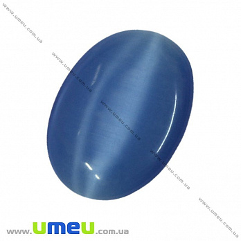 Кабошон Котяче око, 25х18 мм, Синій, Овал (KAB-008047)