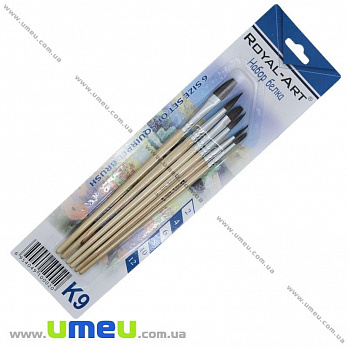 Набір пензликів з натурального волоса Білка 6 шт Royal Art (INS-027023)