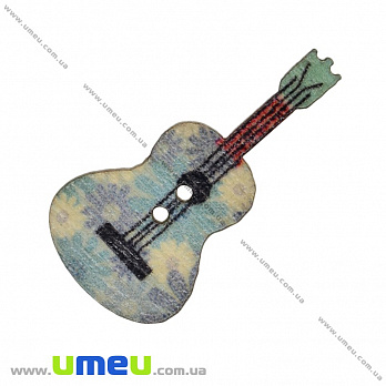 Декоративный пришивной элемент Гитара, 36х18 мм, 1 шт (DIF-033443)