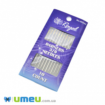 Набір голок штопальних із золотим вушком Royal, №3/9, 10 шт (UPK-043377)