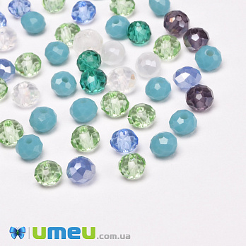 Намистини ронделі, 4х3 мм, Мікс (BUS-050934)