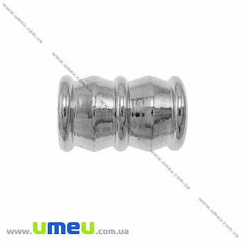 Замок магнітний для вклеювання шнура, Темне срібло, 14х9 мм (ZAM-020084)