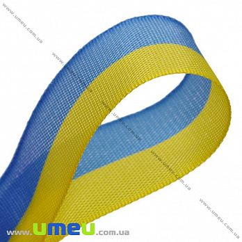 Лента тканевая, Желто-голубая, 20 мм, 1 м (LEN-010235)