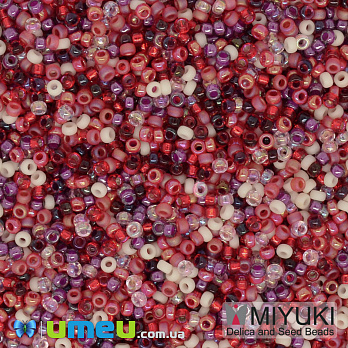 Бісер японський Miyuki круглий RR 15/0 №MIX05, Мікс червоний (BIS-039804)