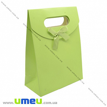 Подарочный пакет на липучке УЦЕНКА, Салатовый, 16х12х6 см, 1 шт (UPK-027007)