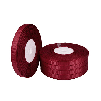 Репсова стрічка, 6 мм, Червона темна (LEN-054862)