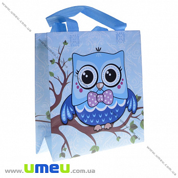 Сумка пластикова Сова, 23х22х11 см, Блакитна (UPK-035697)
