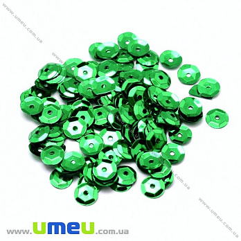 Пайетки Китай круглые граненые, 5 мм, Зеленые, 5 г (PAI-013156)