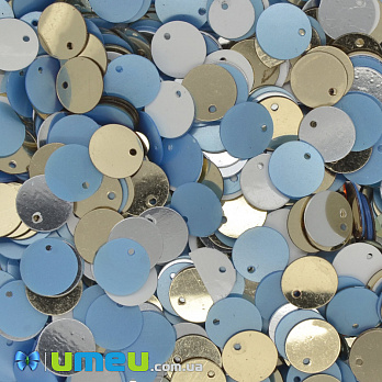 Паєтки Індія круглі плоскі (зміщений отвір), Мікс (PAI-041446)