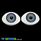 Очі клейові для ляльок, 22,5х16 мм, Сірі, 1 пара (DIF-049679)