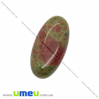 Кабошон нат. камень Унакит, Овал, 30х15 мм, 1 шт (KAB-012640)