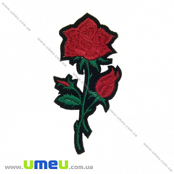 Термоаппликация Роза красная, 10х4 см, 1 шт (APL-024605)