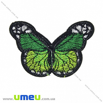 Термоаппликация Бабочка, 7х5 см, Зеленая, 1 шт (APL-022192)
