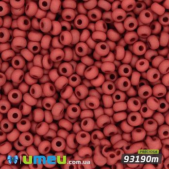 Бісер чеський 11/0, №93190m, Червоний, Матовий натуральний (BIS-044464)