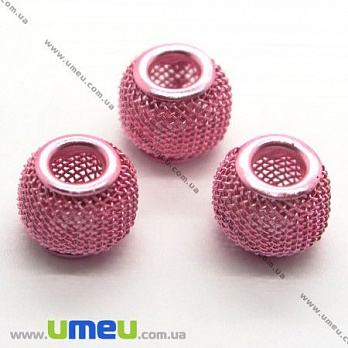 [Архів] Намистина мет. сітчаста, 12х10 мм, Рожева (BUS-004180)