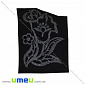 Аплікація для термопереносу флок Квітка, 7,5х5 см, Чорна, 1 шт (APL-030040)