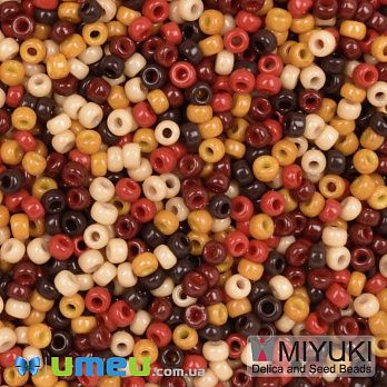 Бісер японський Miyuki круглий RR 11/0 №MIX82, Мікс оранжевий (BIS-049815)