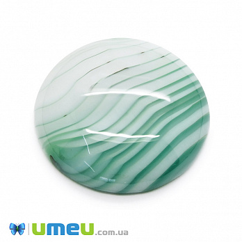 Кабошон нат. камінь Агат зелений, Круглий, 24,2 мм (KAB-050008)