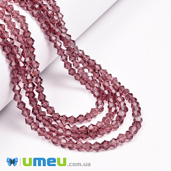 Намистини Біконус, 4х4 мм, Аметистові (BUS-049353)