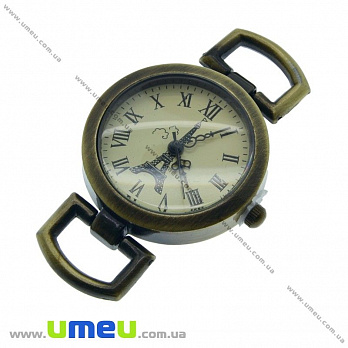 [Архив] Часы для браслетов под шнур, Античная бронза, 33х27 мм, 1 шт (CLC-010266)