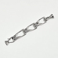 Застёжка, 62х8 мм, Латунь с покрытием Родий (ZAM-060881)