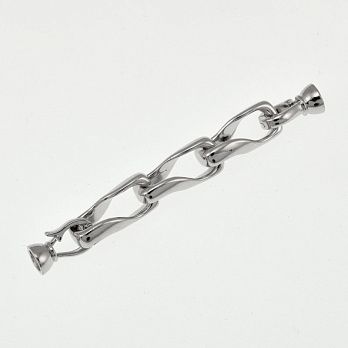 Застібка, 62х8 мм, Латунь з покриттям Родій (ZAM-060881)