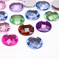 Кабошони пластикові, Круглі грановані, 14 мм, Мікс (KAB-012509)