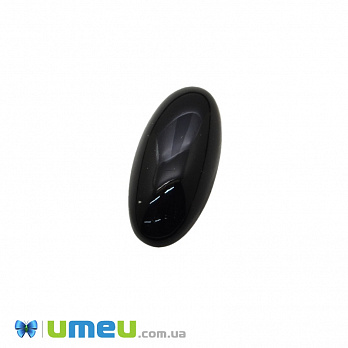 Кабошон нат. камінь Обсідіан чорний, Овал, 16,5х7,5 мм (KAB-033562)