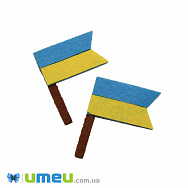 Декоративний виріб із фетру Прапорець, 4,5х5,5 см, Жовто-блакитний, 1 шт (DIF-044631)