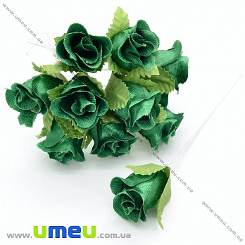 Роза тканевая, 15 мм, Зеленая, 1 шт (DIF-033289)