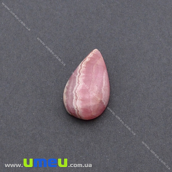 Кабошон нат. камінь Родохрозит, Крапля, 21х12,2 мм (KAB-036154)