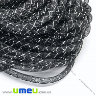 Регілін трубчастий з люрексом, 8 мм, Чорний (REG-015363) Регілін трубчастий з люрексом, 8 мм, Чорний (REG-015363)