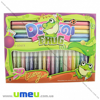 Набір гліттерного клею, 28 кольорів по 10,5 мл (GLN-022491)