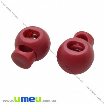 Фиксатор для шнура пластиковый на 1 отверстие, 22х18х13,5 мм, Красный темный, 1 шт (SEW-035952)