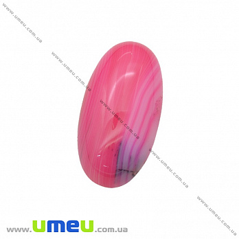 Кабошон нат. камінь Агат рожевий, Овал, 30х15 мм (KAB-035269)