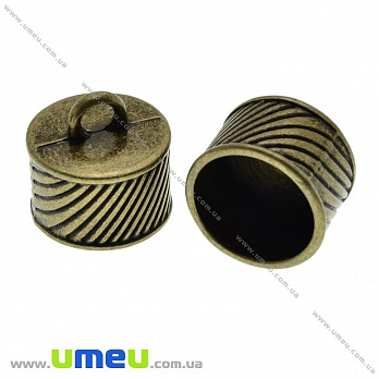 [Архів] Ковпачок металевий, 16х16 мм, Антична бронза (OBN-022881)