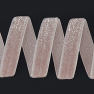 Стрічка оксамитова з люрексом, 10 мм, Пудрова зі сріблом (LEN-061115)