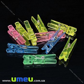 Набір декоративних пластикових пріщепкок, 30х8 мм, Мікс (DIF-037216)