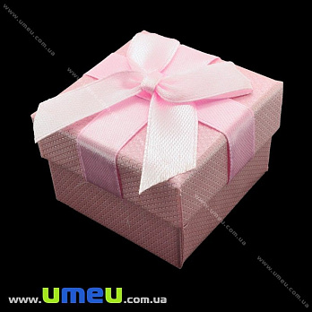 Подарочная коробочка Квадратная под кольцо, 4,5х4,5х3,5 см, Розовая, 1 шт (UPK-023060)