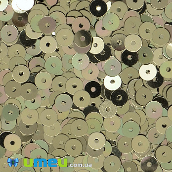 Пайетки Италия круглые плоские, 4 мм, Бронзовые №2071 Oro Antico Metallizzati, 3 г (PAI-039110)