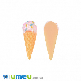 Кабошон із полімерної глини, Морозиво, 24х9 мм, Бежевий (DIF-050809)