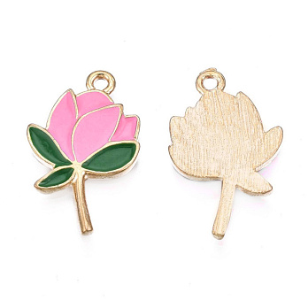 Підвіска метал. Квітка рожева, 24х15 мм, Золото (POD-053838)