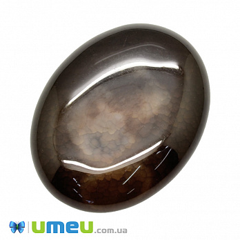Кабошон нат. камінь Агат коричневий, Овал, 40,1 х30,2 мм (KAB-050622)